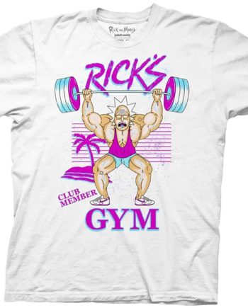 Shop Rick and Morty Ricks Gym Neon Beach Adult T-Shirt anime